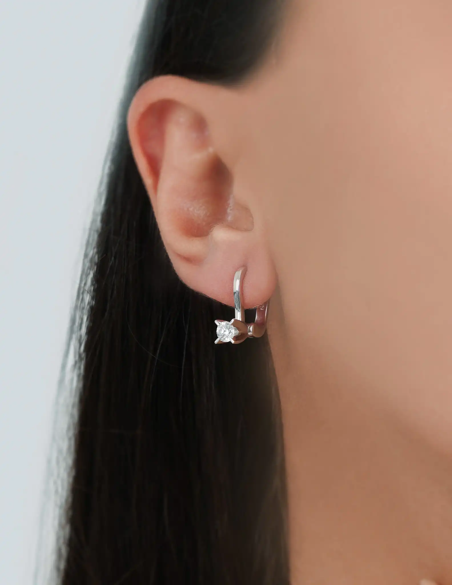 0.50 Ct. Pırlanta Tektaş Küpe