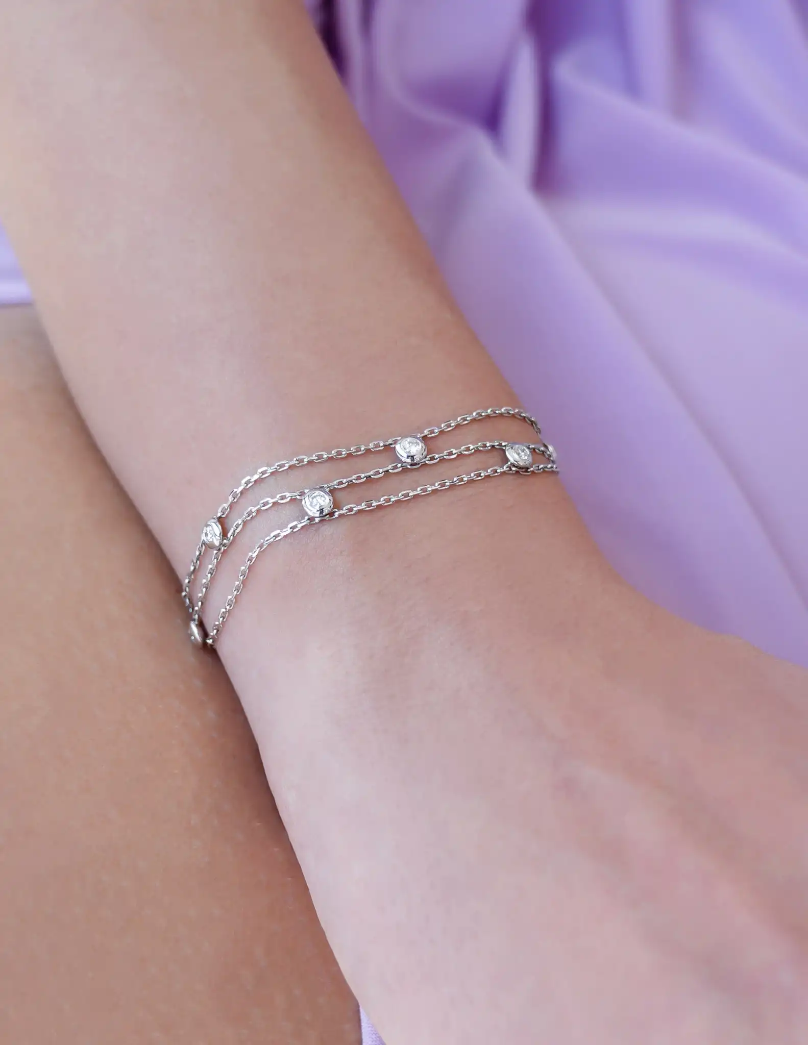 0.62 Ct. Pırlanta Zincir Bileklik