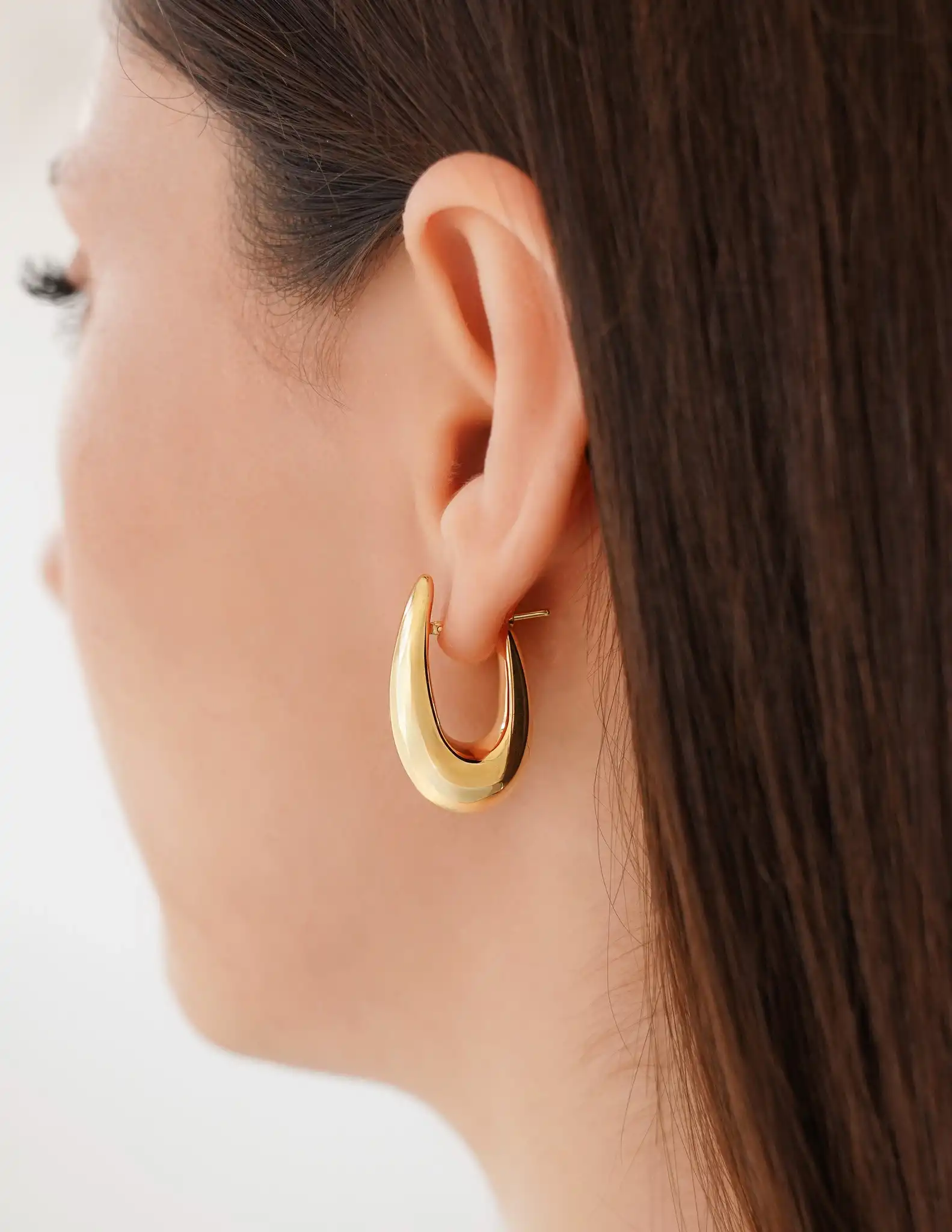 Bold Oval Halka Küpe