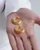 22 Ayar Altın Desenli Halka Küpe