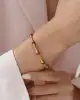 22 Ayar Pembe Taşlı Kemik Model Kelepçe Bileklik