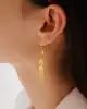 22 Ayar Tuğralı Altın Küpe