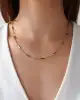 Yeşil Taşlı Top Zincir Kolye