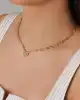 Taşlı Kalp Altın Kolye