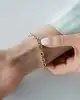 Taşlı Beyaz Altın Detaylı Zincir Bileklik