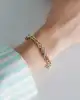 Taşlı Beyaz Altın Detaylı Zincir Bileklik