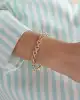 Taşlı Beyaz Altın Detaylı Zincir Bileklik