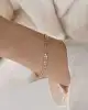 Çift Sıra Mini Kareli Altın Bileklik