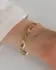 Düğme Zincirli Altın Bileklik