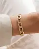 Düğme Zincirli Altın Bileklik
