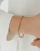 Ataç Detaylı Altın Zincir Bileklik