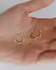 Köşeli Halka Altın Küpe