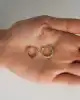 Taşlı Altın Halka Küpe