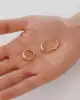 Yıldız Desenli Altın Halka Küpe