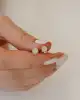 Taşlı Daire Altın Küpe