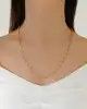 Kalemli Yassı Dorika Toplu Altın Zincir Kolye