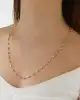 Kalemli Yassı Dorika Toplu Altın Zincir Kolye