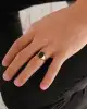 Siyah Mineli Altın Erkek Yüzük