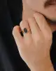 Siyah Mineli Altın Erkek Yüzük