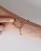 Mineli Kalp Sallantılı Altın Bileklik