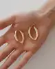 Bold Oval Halka Altın Küpe