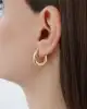 Bold Oval Altın Halka Küpe