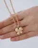 Taşlı Altın Çiçek Kolye
