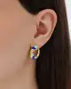 Renkli Mineli Altın Küpe