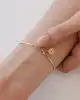 Pembe Taşlı Altın Tel Kelepçe Bileklik