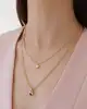 İkili Taşlı Altın Kalp Kolye