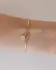 Mavi Taşlı Kalpli Tel Kelepçe Bileklik