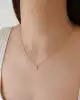 Pembe Taşlı Kalp Kolye