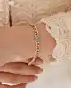 Mavi Taşlı Yoncalı Gurmet Zincir Bileklik