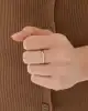 Mini Taşlı Altın Yüzük