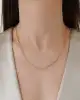 Mini Taşlı Slim Ataç Zincir Kolye