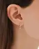 Mini Taşlı Altın Tasarım Küpe
