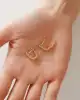 Mini Baget Taşlı Altın Küpe