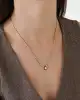 Baget Taşlı Balıksırtı Zincirli Altın Kolye