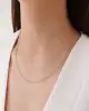 Beyaz Altın Mini Oval Ataç Zincir Kolye
