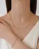 Desenli Altın Halka Zincir Kolye