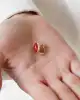 Akik Taşlı Altın Küpe