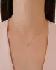 Altın Taşlı Mini Harf Kolye