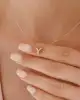 Altın Taşlı Mini Harf Kolye