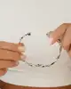 Beyaz Altın Dalgalı Kelepçe Bileklik