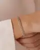 Beyaz Altın Ezme Dorikalı Bileklik