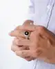 Beyaz Altın Mineli Erkek Yüzük