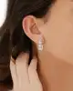 Beyaz Altın Sıra Baget Küpe
