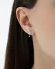Beyaz Altın Taşlı Damla Model Küpe