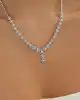 Beyaz Altın Taşlı Kolye