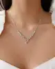 Beyaz Altın Taşlı Kolye